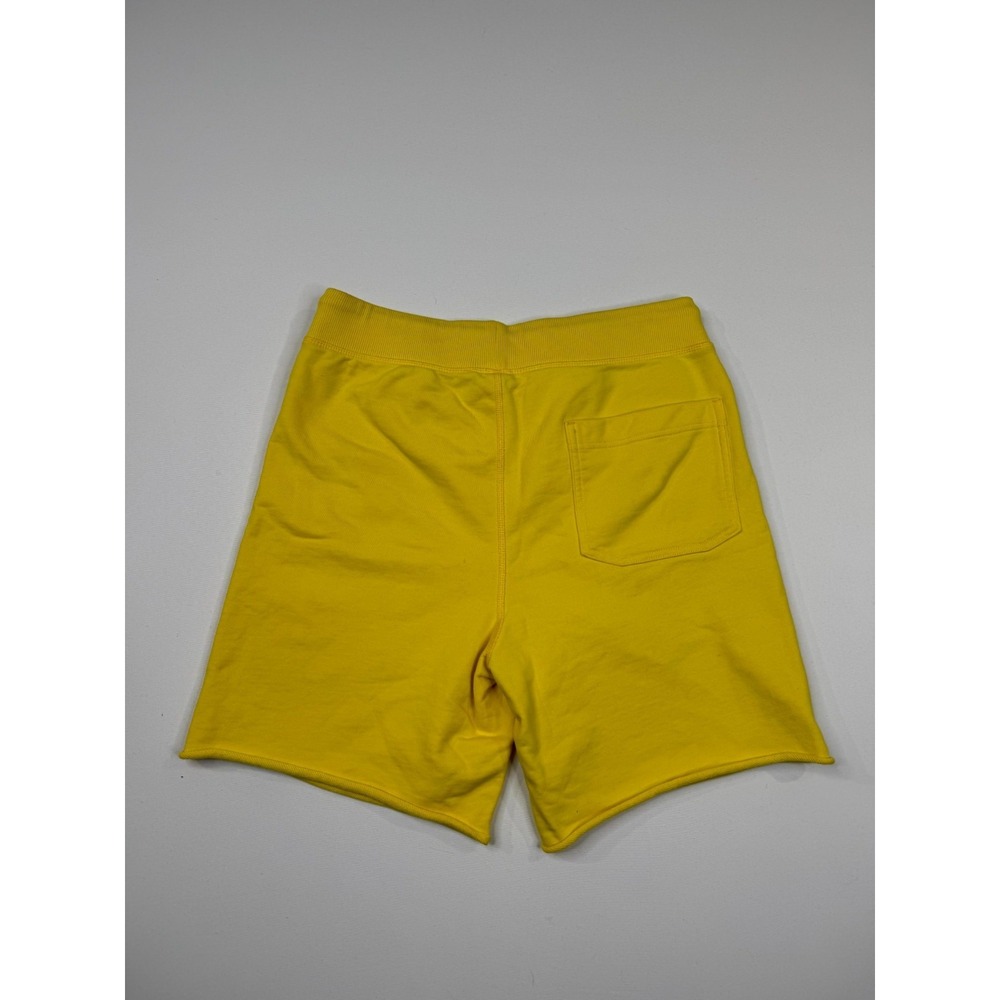 Helmut Lang Impress Your Parents Sweat Shorts Mens Yellow Graphic Print Mid Rise - Picture 5 of 6